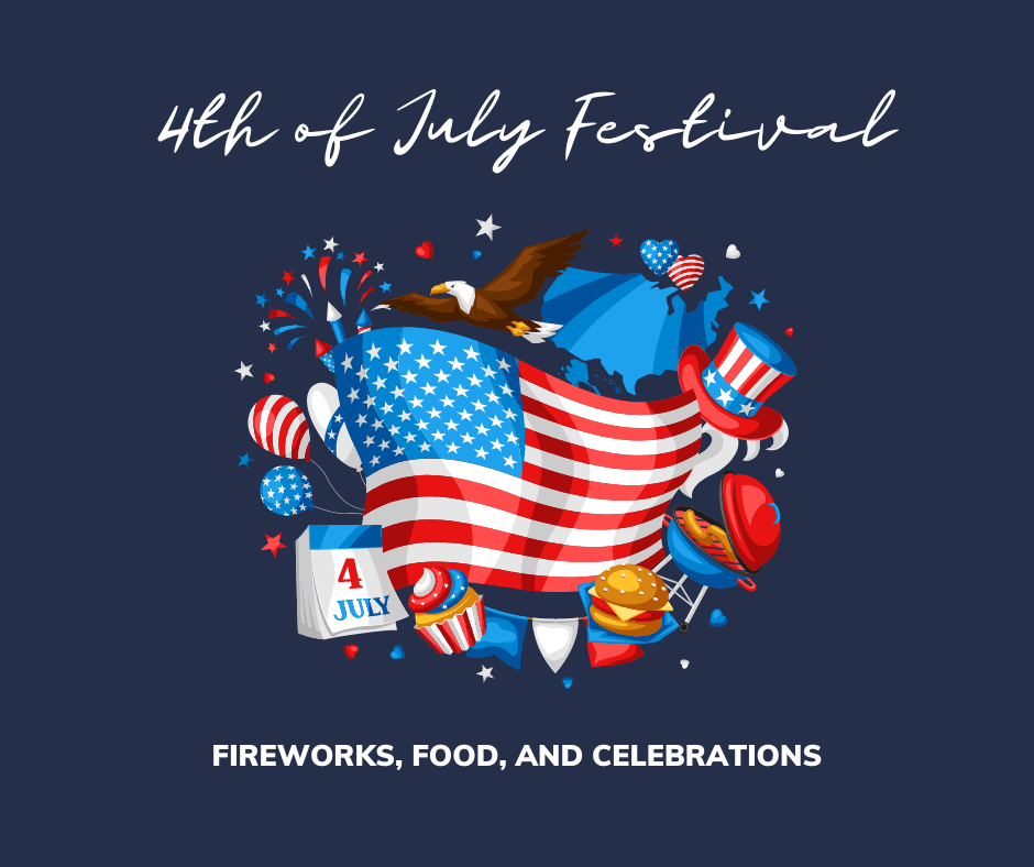 4th of July Festival poster for Creekside Park 