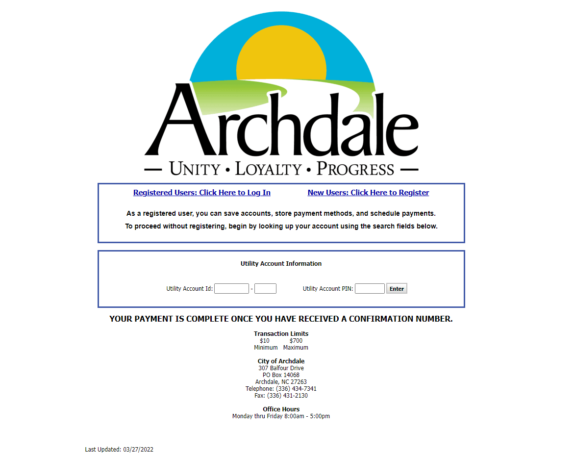 Payment landing page screenshot